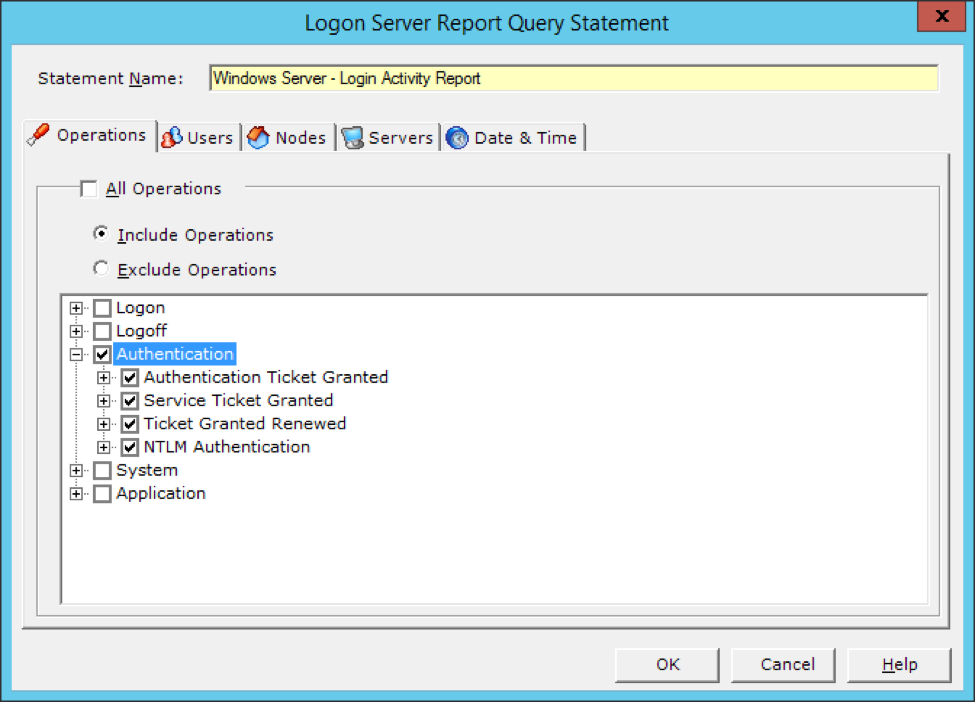 Logon server report authentication